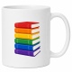 Tasse »Bücherstapel Regenbogenfarben«