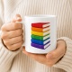 Tasse »Bücherstapel Regenbogenfarben«