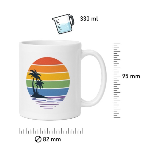 Tasse »Regenbogen-Strand & Palmen«