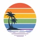Tasse »Regenbogen-Strand & Palmen«