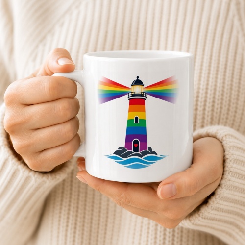 Tasse »Leuchtturm Regenbogen«