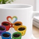 Tasse »Kaffeetassen-Regenbogen & Herz«