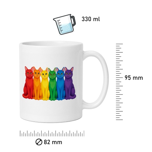 Tasse »Bunte Katzen in Regenbogenfarben«