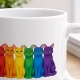 Tasse »Bunte Katzen in Regenbogenfarben«