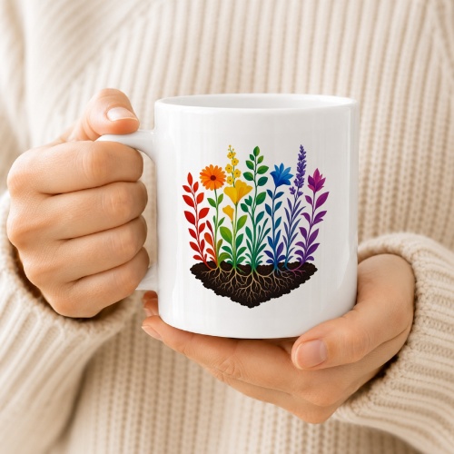 Tasse »Regenbogen-Blumenwiese«