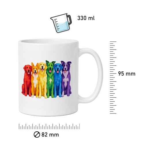 Tasse »Bunte Hunde im Regenbogenstil«