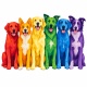 Tasse »Bunte Hunde im Regenbogenstil«