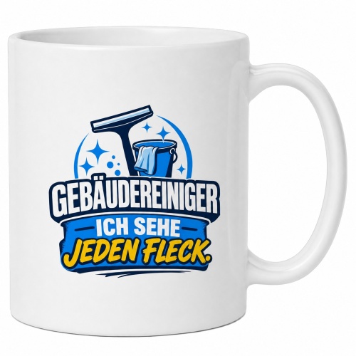 Tasse »Gebäudereiniger – Ich sehe jeden...