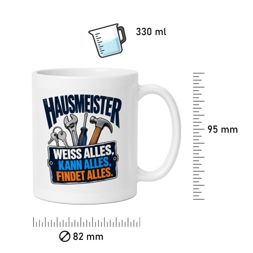 Tasse »Hausmeister – Weiss alles, kann alles, findet alles«