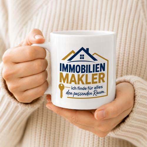Tasse »Immobilienmakler – ich finde für alles den passenden Raum«