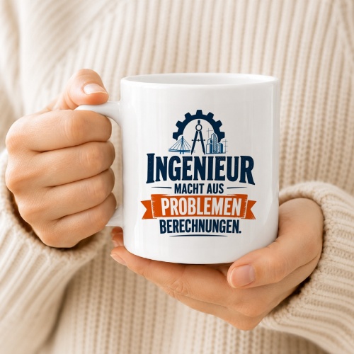 Tasse »Ingenieur macht aus Problemen Berechnungen«