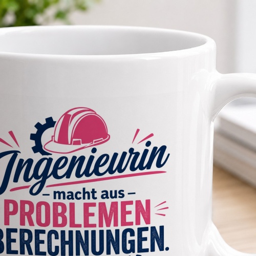 Tasse »Ingenieurin macht aus Problemen Berechnungen«