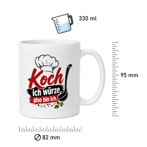 Tasse »Koch – ich würze, also bin ich.«