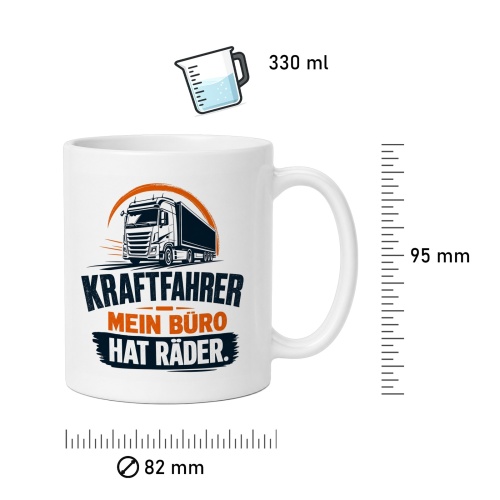 Tasse »Kraftfahrer – Mein Büro hat Räder«
