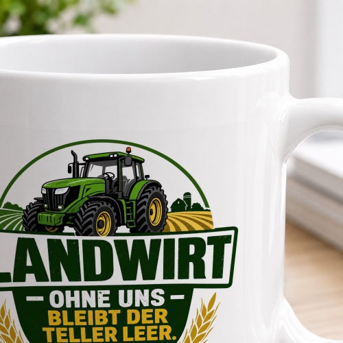 Tasse »Landwirt – Ohne uns bleibt der Teller leer«