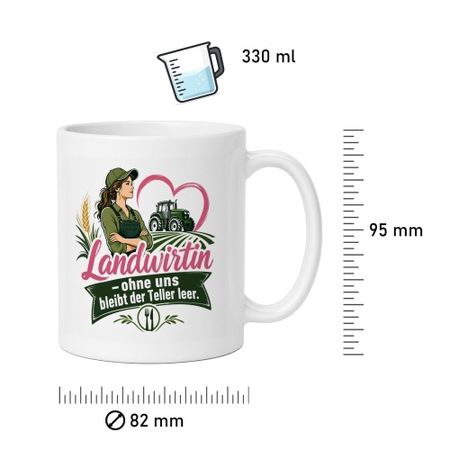 Tasse »Landwirtin – ohne uns bleibt der Teller leer«