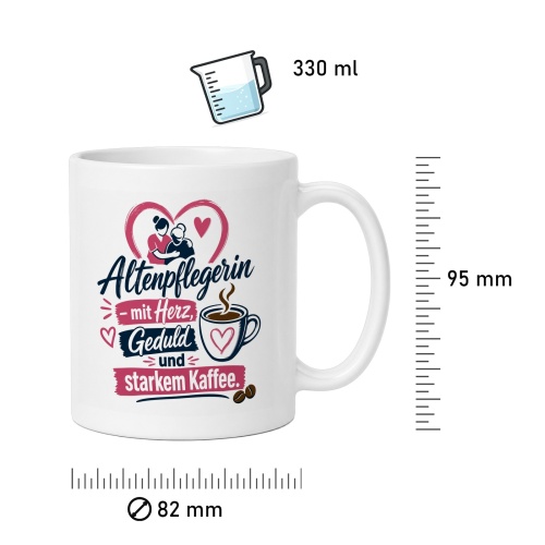 Tasse »Altenpflegerin – mit Herz, Geduld und Kaffee«
