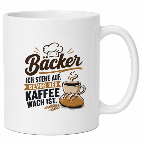 Tasse »Bäcker – Ich stehe auf, bevor der...