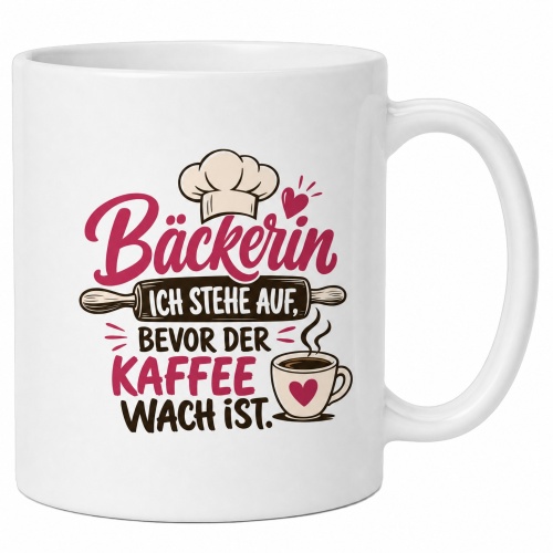 Tasse »Bäckerin – Ich stehe auf, bevor...