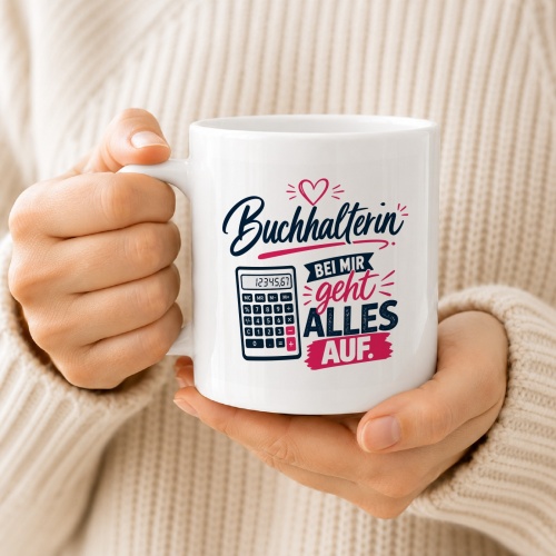 Tasse »Buchhalterin – Bei mir geht alles auf«