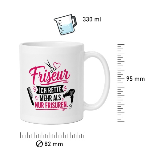 Tasse »Friseur – Ich rette mehr als nur Frisuren«