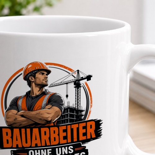 Tasse »Bauarbeiter – Ohne uns bleibt alles nur ein Plan.«