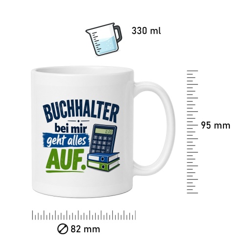 Tasse »Buchhalter – bei mir geht alles auf«