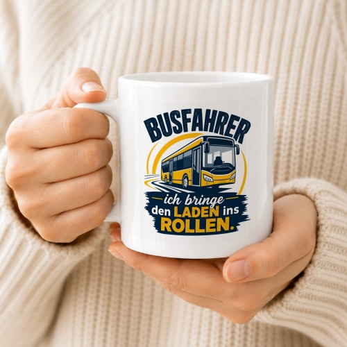Tasse »Busfahrer – ich bringe den Laden ins Rollen«