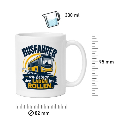 Tasse »Busfahrer – ich bringe den Laden ins Rollen«