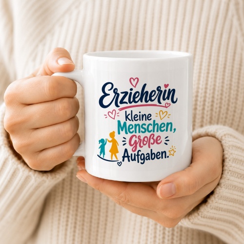 Tasse »Erzieherin – kleine Menschen, große Aufgaben«