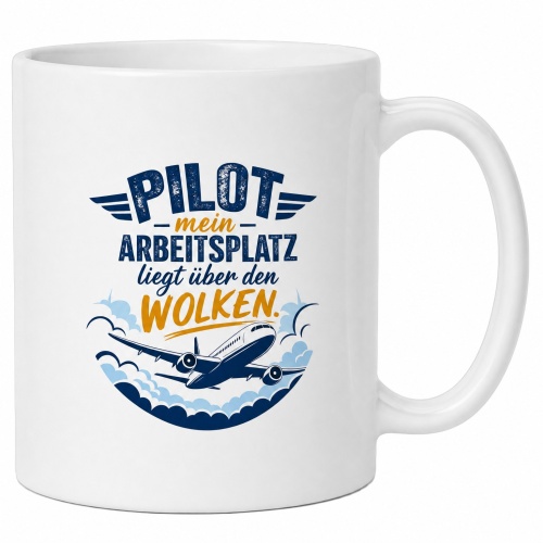Tasse »Pilot – Mein Arbeitsplatz liegt...