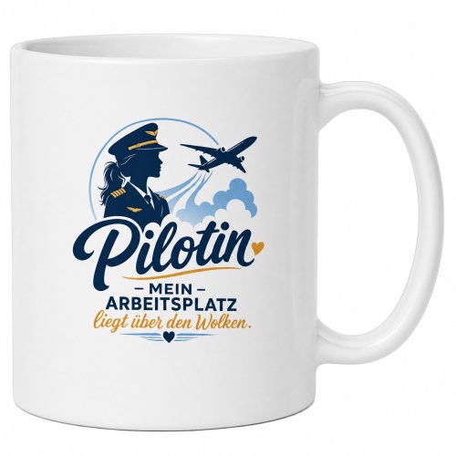 Tasse »Pilotin – Mein Arbeitsplatz liegt...