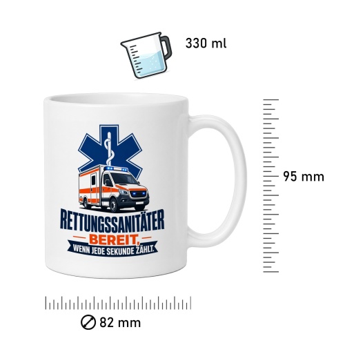 Tasse »Rettungssanitäter – Bereit, wenn jede Sekunde zählt«