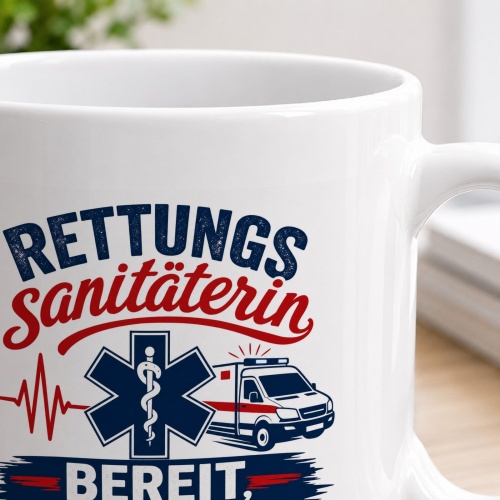Tasse »Rettungssanitäterin – Bereit, wenn jede Sekunde zählt«
