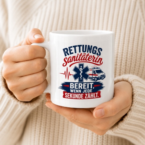 Tasse »Rettungssanitäterin – Bereit, wenn jede Sekunde zählt«