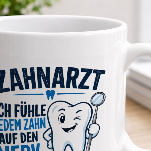 Tasse »Zahnarzt – Ich fühle jedem Zahn auf den Nerv«