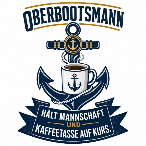 Tasse »Oberbootsmann hält Mannschaft und...