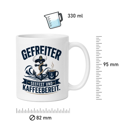 Tasse »Gefreiter – Seefest und kaffeebereit«
