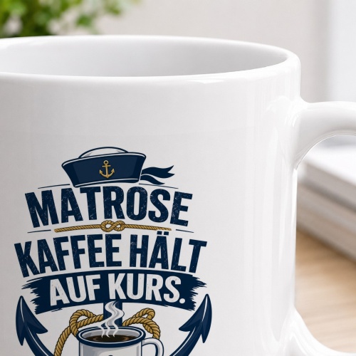 Tasse »Matrose Kaffee hält auf Kurs«