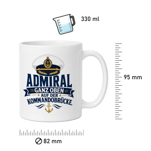 Tasse »Admiral – ganz oben auf der Kommandobrücke«
