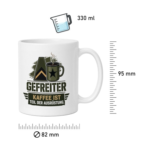 Tasse »Gefreiter – Kaffee ist Teil der Ausrüstung«