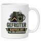 Tasse »Gefreiter – Kaffee ist Teil der Ausrüstung«