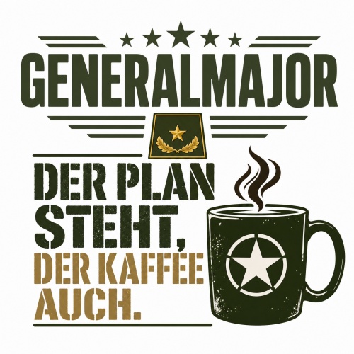 Tasse »Generalmajor – Der Plan steht, der...