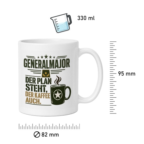 Tasse »Generalmajor – Der Plan steht, der Kaffee auch.«