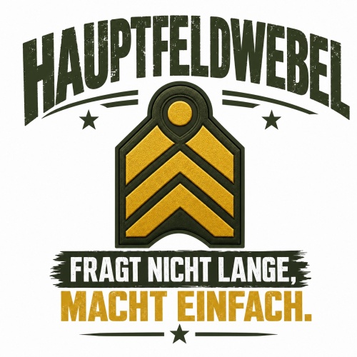 Tasse »Hauptfeldwebel – Fragt nicht lange,...