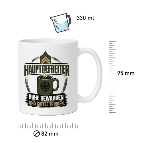 Tasse »Hauptgefreiter – Ruhe bewahren und Kaffee trinken«