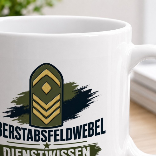 Tasse »Oberstabsfeldwebel Dienstwissen auf höchster Stufe«