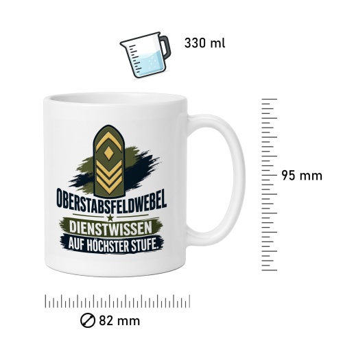 Tasse »Oberstabsfeldwebel Dienstwissen auf höchster Stufe«