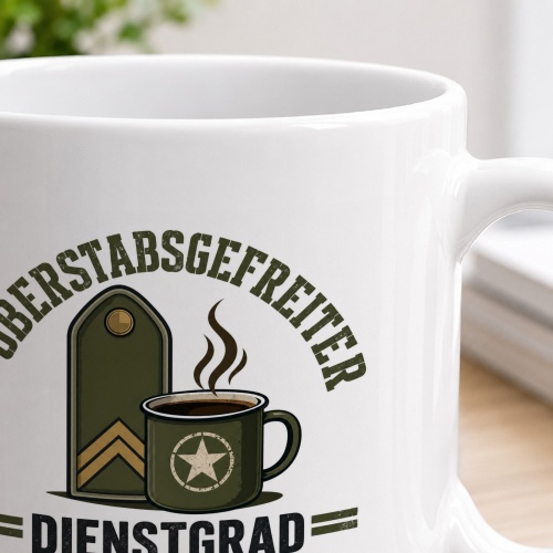 Tasse »Oberstabsgefreiter – Dienstgrad mit Kaffeeerfahrung«