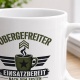 Tasse »Obergefreiter – Einsatzbereit nach dem ersten Kaffee«